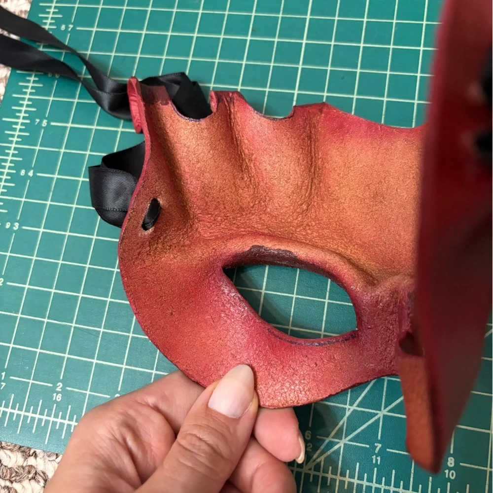 Red Leather Masquerade Mask